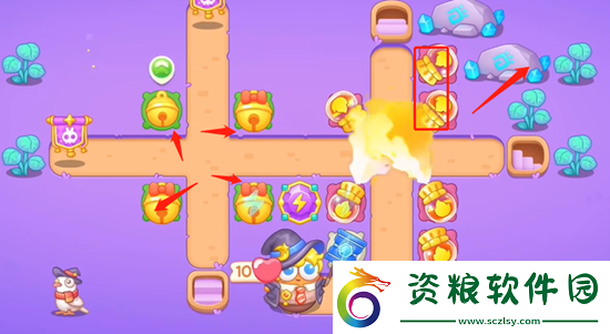 保衛(wèi)蘿卜4阿波與魔法寶藏第57關(guān)通關(guān)攻略