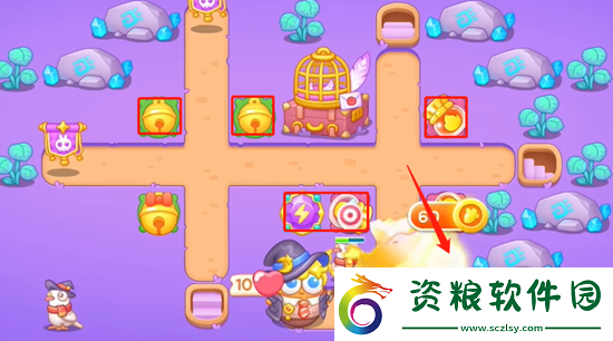 保衛(wèi)蘿卜4阿波與魔法寶藏第57關(guān)通關(guān)攻略